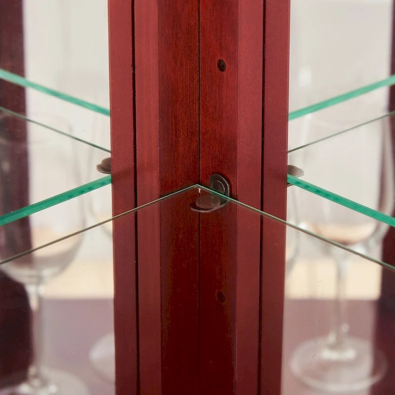 Glass Display Shelf Shelving Bar cabinet with Tempered Glass Door