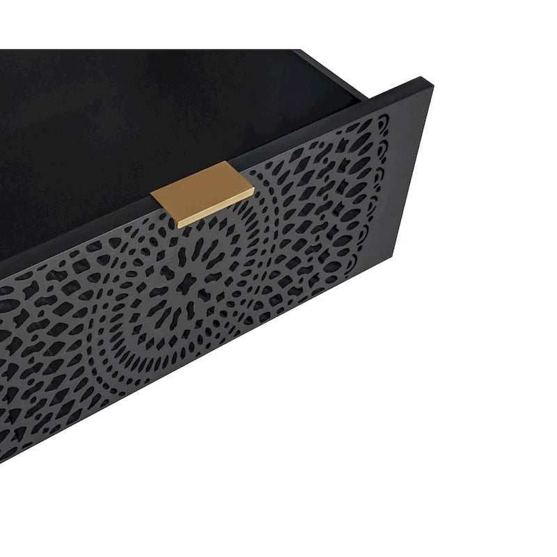 3 Drawer Cabinet with Hollow-Carved