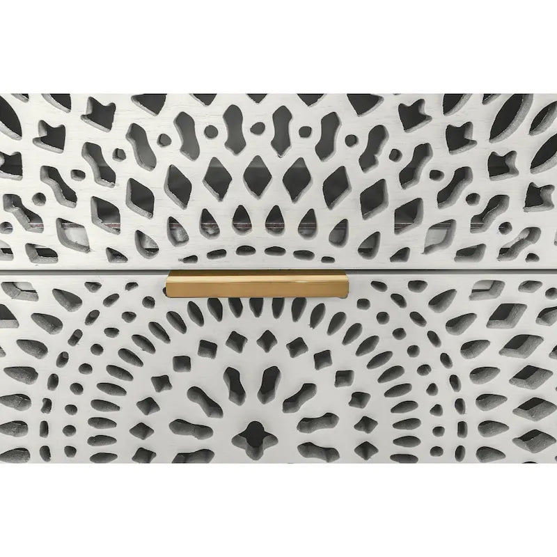 3 Drawer Cabinet with Hollow-Carved