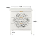 3 Drawer Cabinet with Hollow-Carved