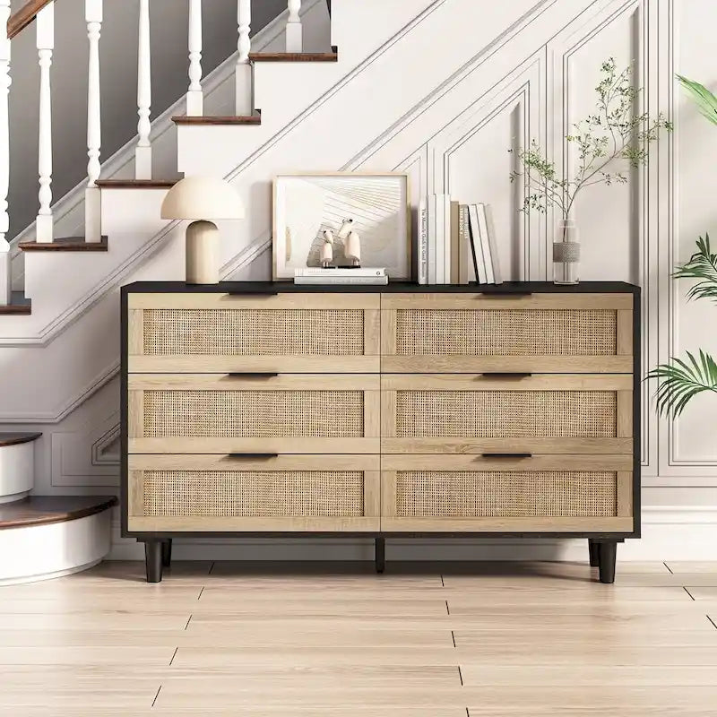 51.18L 6-Drawers Rattan Cabinet