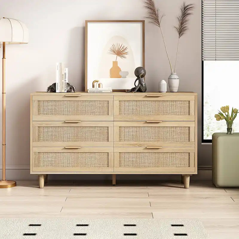 51.18L 6-Drawers Rattan Cabinet