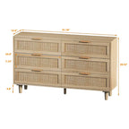 51.18L 6-Drawers Rattan Cabinet