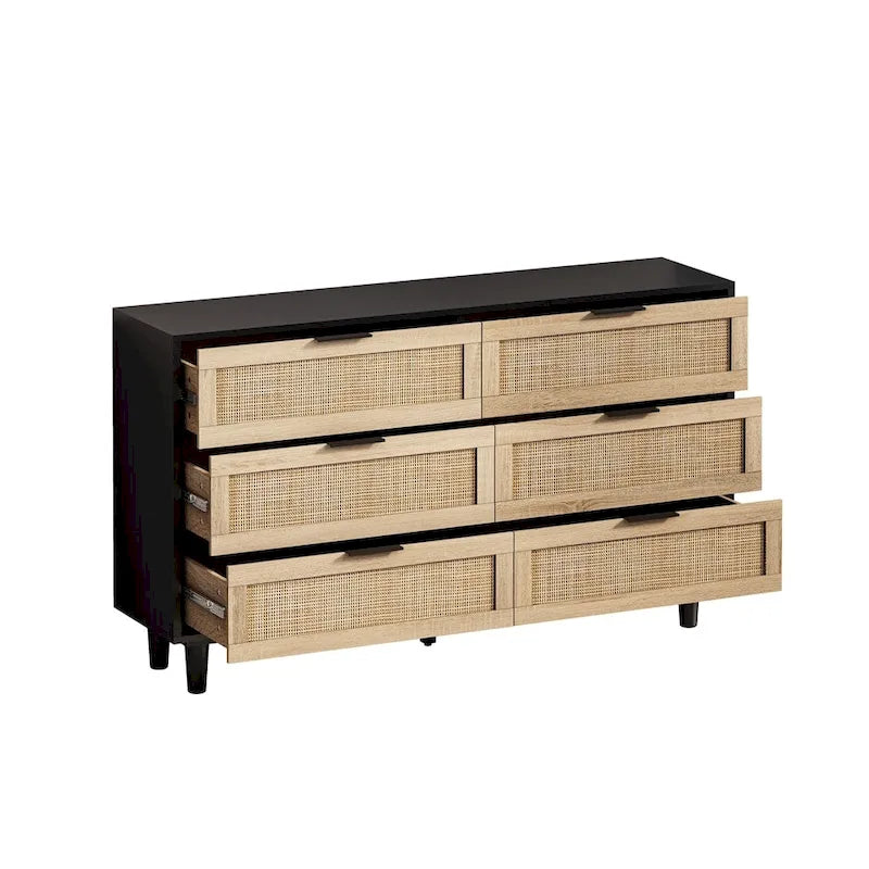51.18L 6-Drawers Rattan Cabinet