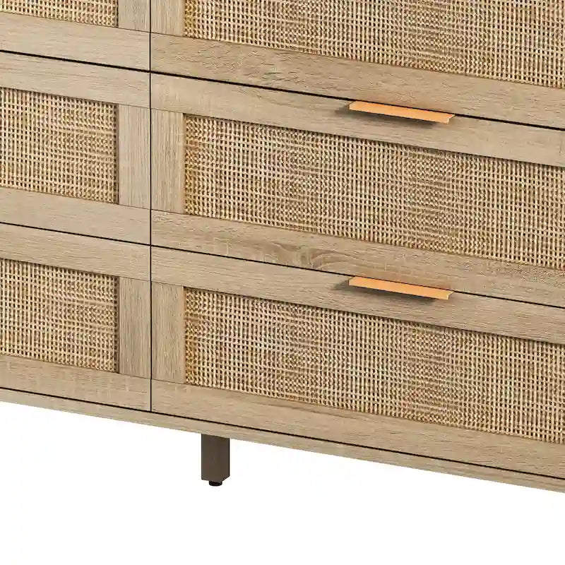 51.18L 6-Drawers Rattan Cabinet