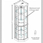 Wine Cabinet with Adjustable Glass Shelves Carved Decoration