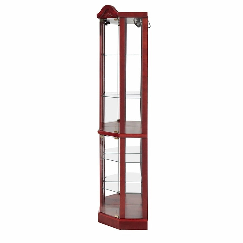 Wine Cabinet with Adjustable Glass Shelves Carved Decoration