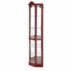 Wine Cabinet with Adjustable Glass Shelves Carved Decoration