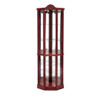 Wine Cabinet with Adjustable Glass Shelves Carved Decoration