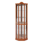 Wine Cabinet with Adjustable Glass Shelves Carved Decoration