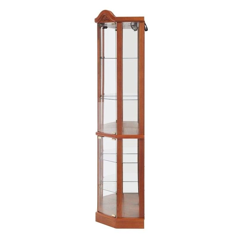 Wine Cabinet with Adjustable Glass Shelves Carved Decoration