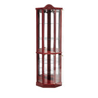 Wine Cabinet with Adjustable Glass Shelves Carved Decoration
