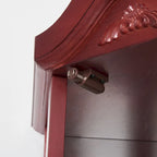 Wine Cabinet with Adjustable Glass Shelves Carved Decoration