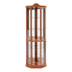 Wine Cabinet with Adjustable Glass Shelves Carved Decoration