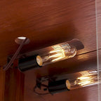 Wine Cabinet with Adjustable Glass Shelves Carved Decoration