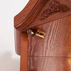 Wine Cabinet with Adjustable Glass Shelves Carved Decoration