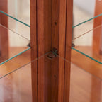 Wine Cabinet with Adjustable Glass Shelves Carved Decoration