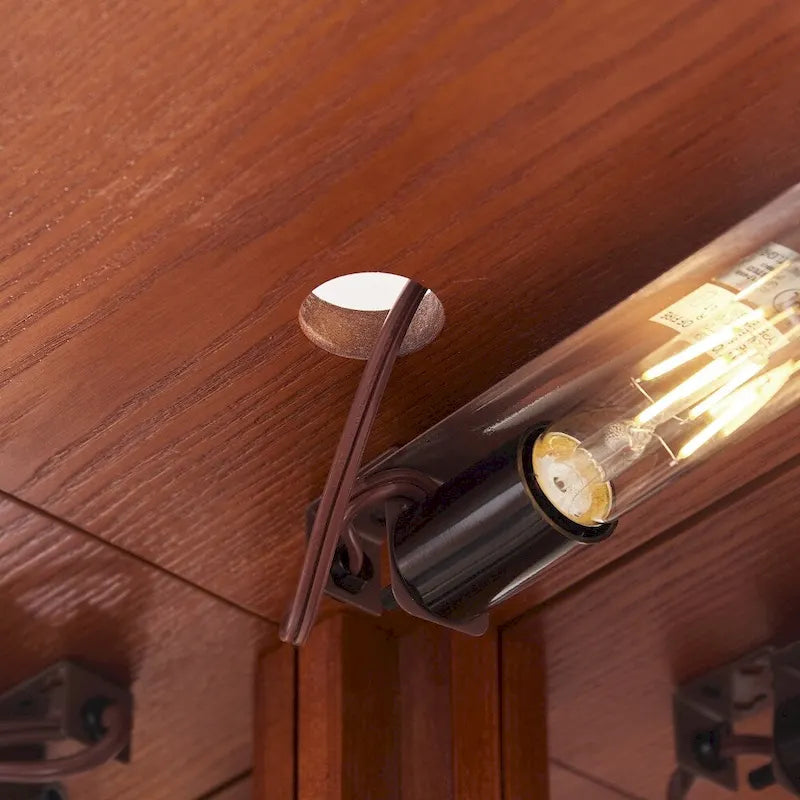 Wine Cabinet with Adjustable Glass Shelves Carved Decoration