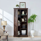 Storage Cabinet Barn Door Country Wood Rustic Pantry Cupboard Sliding Organizer Furniture Home Drawer Shelves