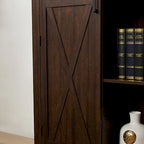 Storage Cabinet Barn Door Country Wood Rustic Pantry Cupboard Sliding Organizer Furniture Home Drawer Shelves