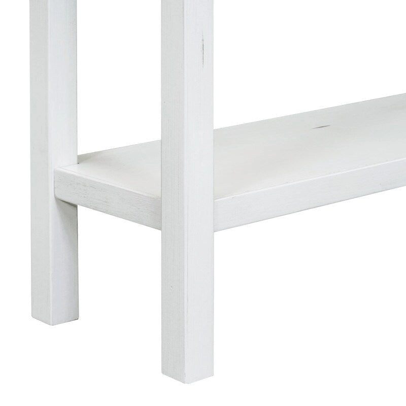 Rustic Entryway Console Table, 60 Long Sofa Table with two Different Size Drawers and Bottom Shelf for Storage