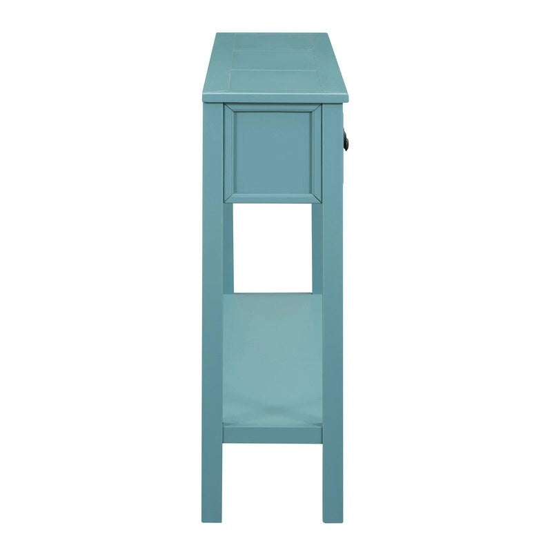 Rustic Entryway Console Table, 60 Long Sofa Table with two Different Size Drawers and Bottom Shelf for Storage