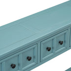 Rustic Entryway Console Table, 60 Long Sofa Table with two Different Size Drawers and Bottom Shelf for Storage