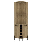 Corner Bar Cabinet for Kitchen, Dining Room,Living Room, Aged Oak
