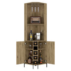 Corner Bar Cabinet for Kitchen, Dining Room,Living Room, Aged Oak