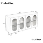 Grondin Modern Minimalist Wooden Sideboard Buffet Storage Cabinet with 4 Acrylic Doors and Interior Adjustable Shelves