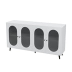 Grondin Modern Minimalist Wooden Sideboard Buffet Storage Cabinet with 4 Acrylic Doors and Interior Adjustable Shelves