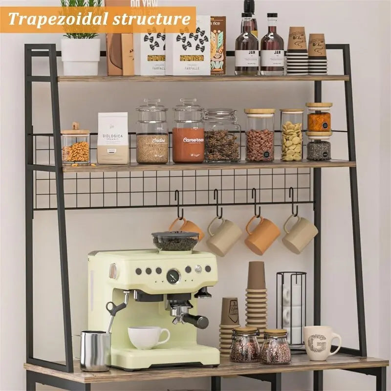 Coffee Bar Cabinet Large Farmhouse Coffee Station - 35.8D x 15.5W x 69.2H