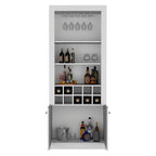 74Tall 4-Tier Modern Bar Cabinet with Glass Holder Stemware Rack,Wine Cabinet,Liquor Cabinet,10 Bottle Cubbies and 4 Shelves