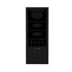 74Tall 4-Tier Modern Bar Cabinet with Glass Holder Stemware Rack,Wine Cabinet,Liquor Cabinet,10 Bottle Cubbies and 4 Shelves