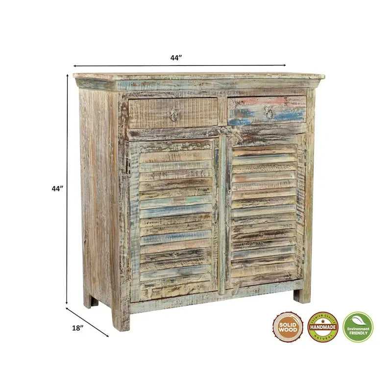 Lexington 2-Drawer 2-Door Shutter Sideboard, Vintage White