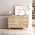 43.316-Drawers Rattan Storage Cabinet Rattan Drawer,for Bedroom,Living Room,Natural