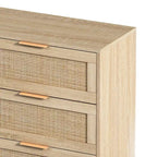 43.316-Drawers Rattan Storage Cabinet Rattan Drawer,for Bedroom,Living Room,Natural