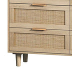43.316-Drawers Rattan Storage Cabinet Rattan Drawer,for Bedroom,Living Room,Natural