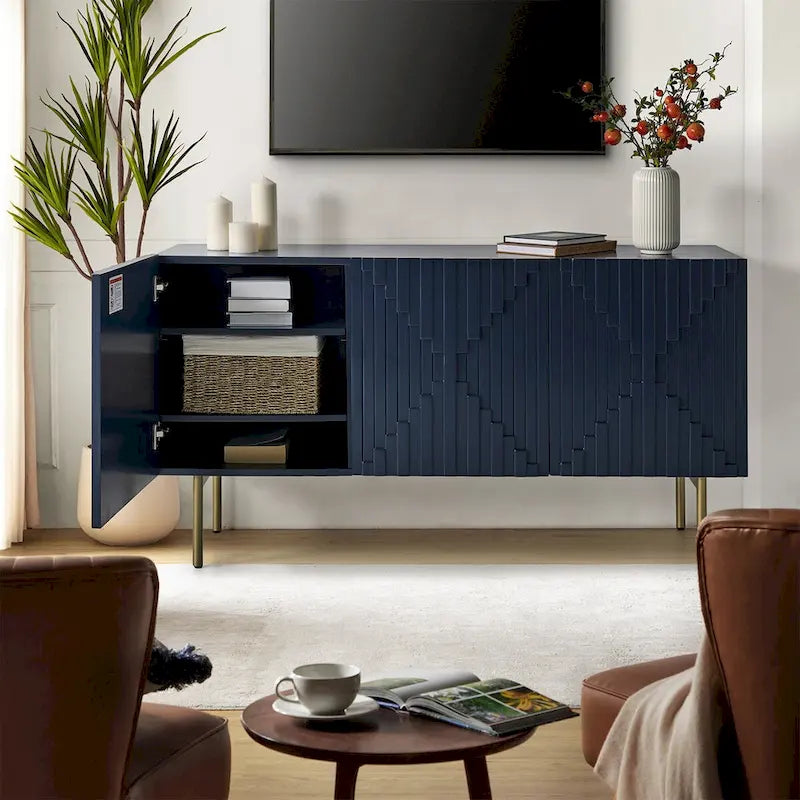 Reginald Modern 58 Wide Sideboard with Cable Management & Adjustable Feet by HULALA HOME