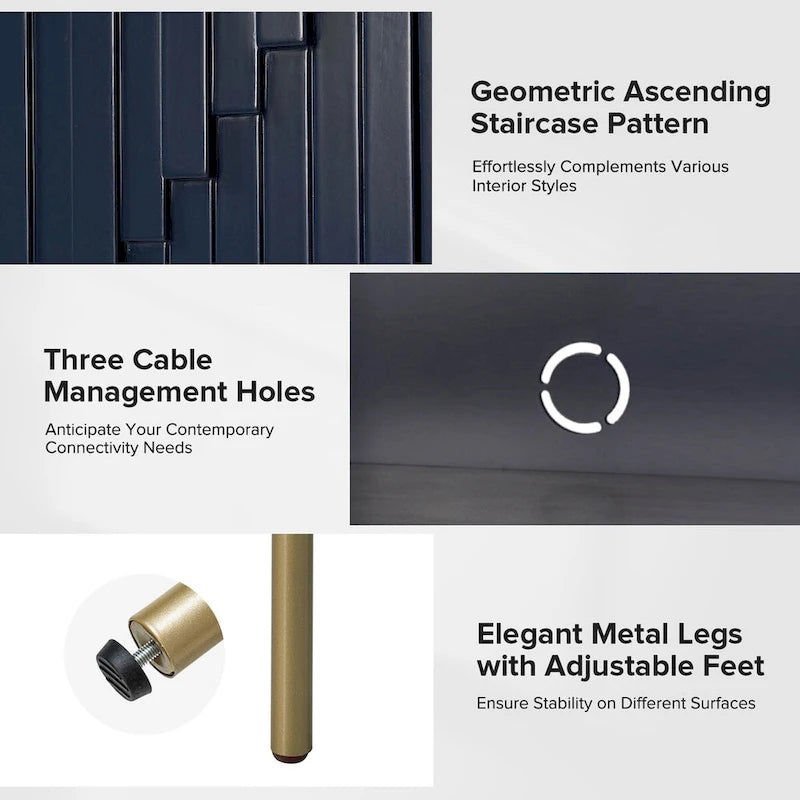 Reginald Modern 58 Wide Sideboard with Cable Management & Adjustable Feet by HULALA HOME