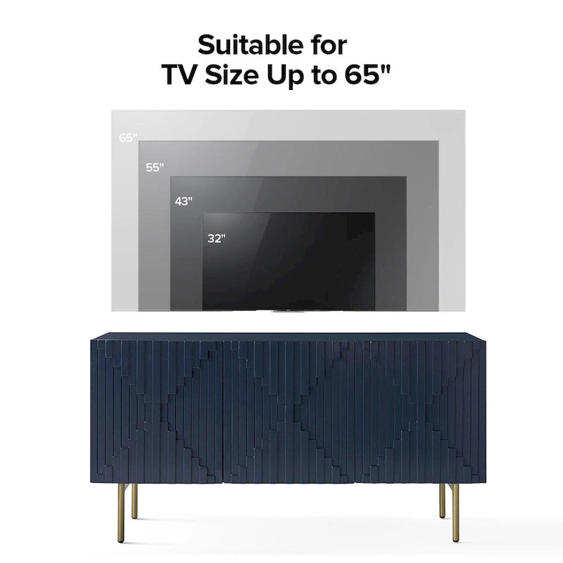 Reginald Modern 58 Wide Sideboard with Cable Management & Adjustable Feet by HULALA HOME