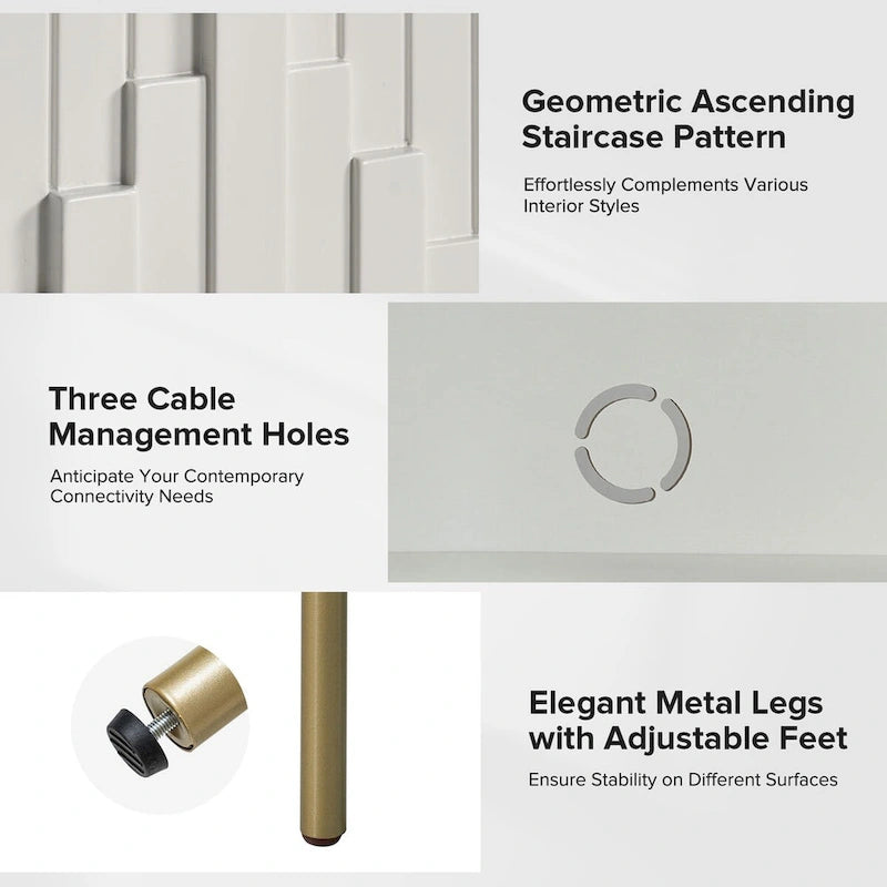 Reginald Modern 58 Wide Sideboard with Cable Management & Adjustable Feet by HULALA HOME