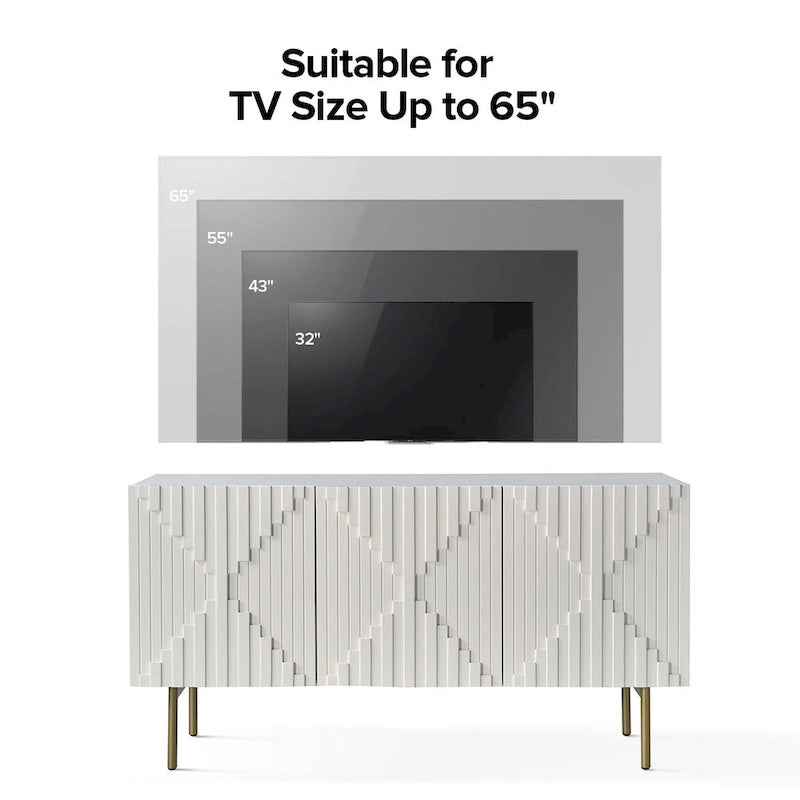 Reginald Modern 58 Wide Sideboard with Cable Management & Adjustable Feet by HULALA HOME
