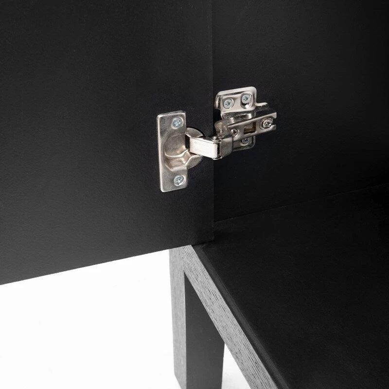 Vintage Wooden Sideboard with 4 Metal Handles