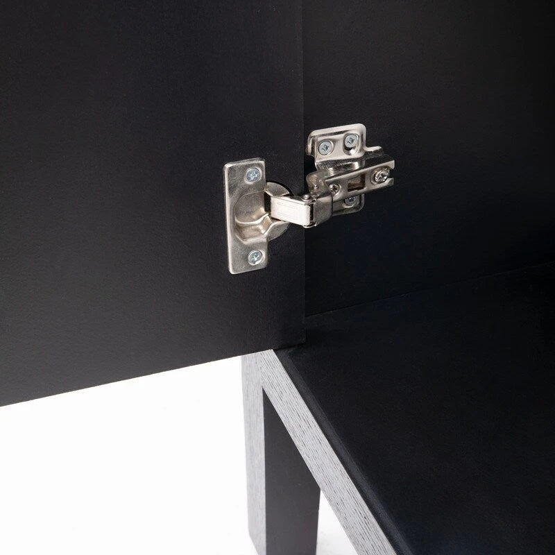 Vintage Wooden Sideboard with 4 Metal Handles