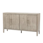 Vintage Wooden Sideboard with 4 Metal Handles