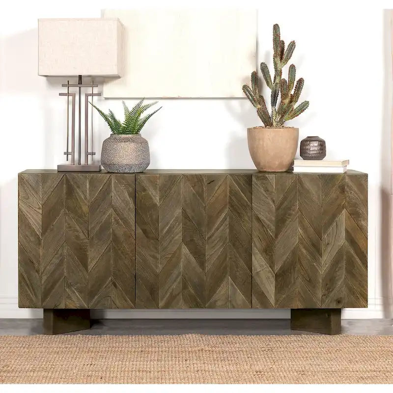 3 Doors Dining Sideboard Server in Mango Brown