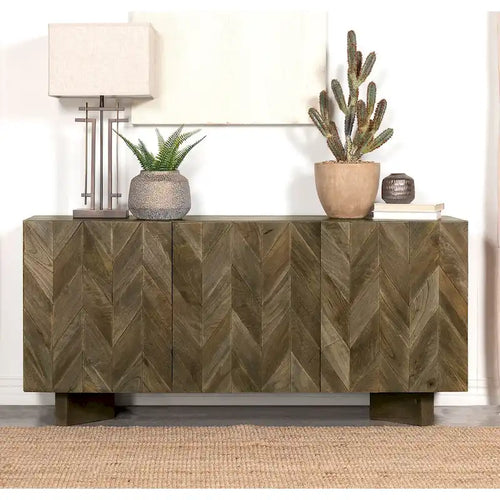 3 Doors Dining Sideboard Server in Mango Brown