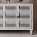 Accent Cabinet 4 Shutter Door Wooden Cabinet Sideboard Buffet Server Cabinet Storage Cabinet, for Living Room, Entryway, Hallway