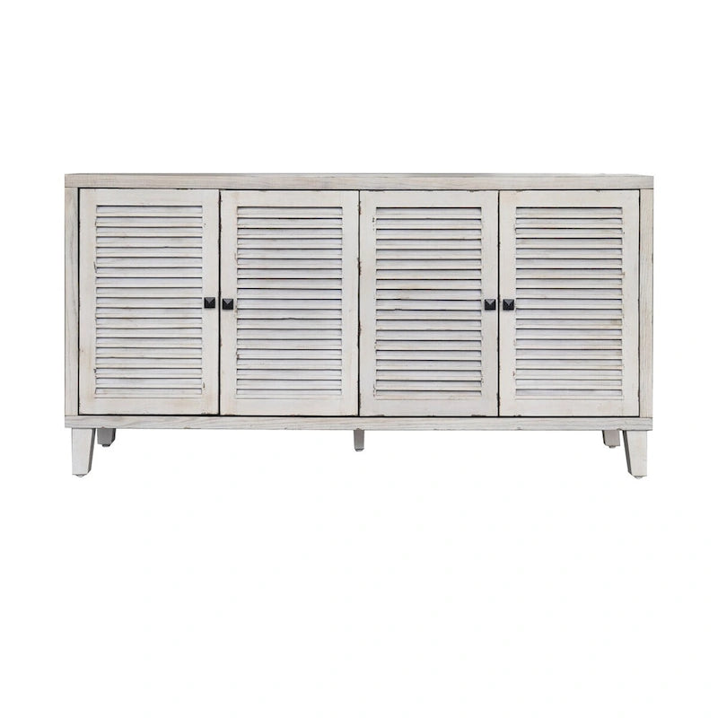 Accent Cabinet 4 Shutter Door Wooden Cabinet Sideboard Buffet Server Cabinet Storage Cabinet, for Living Room, Entryway, Hallway